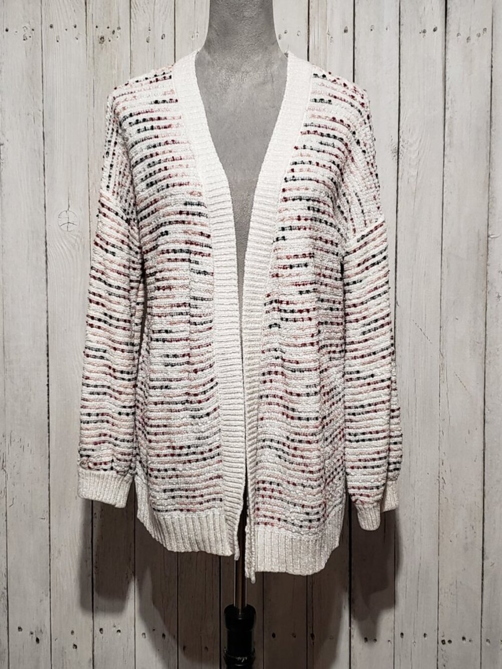 Maurices Confetti Speckled Knit Cardigan Oversized Whimsigoth Mori Boho Chunky L - Picture 2 of 8